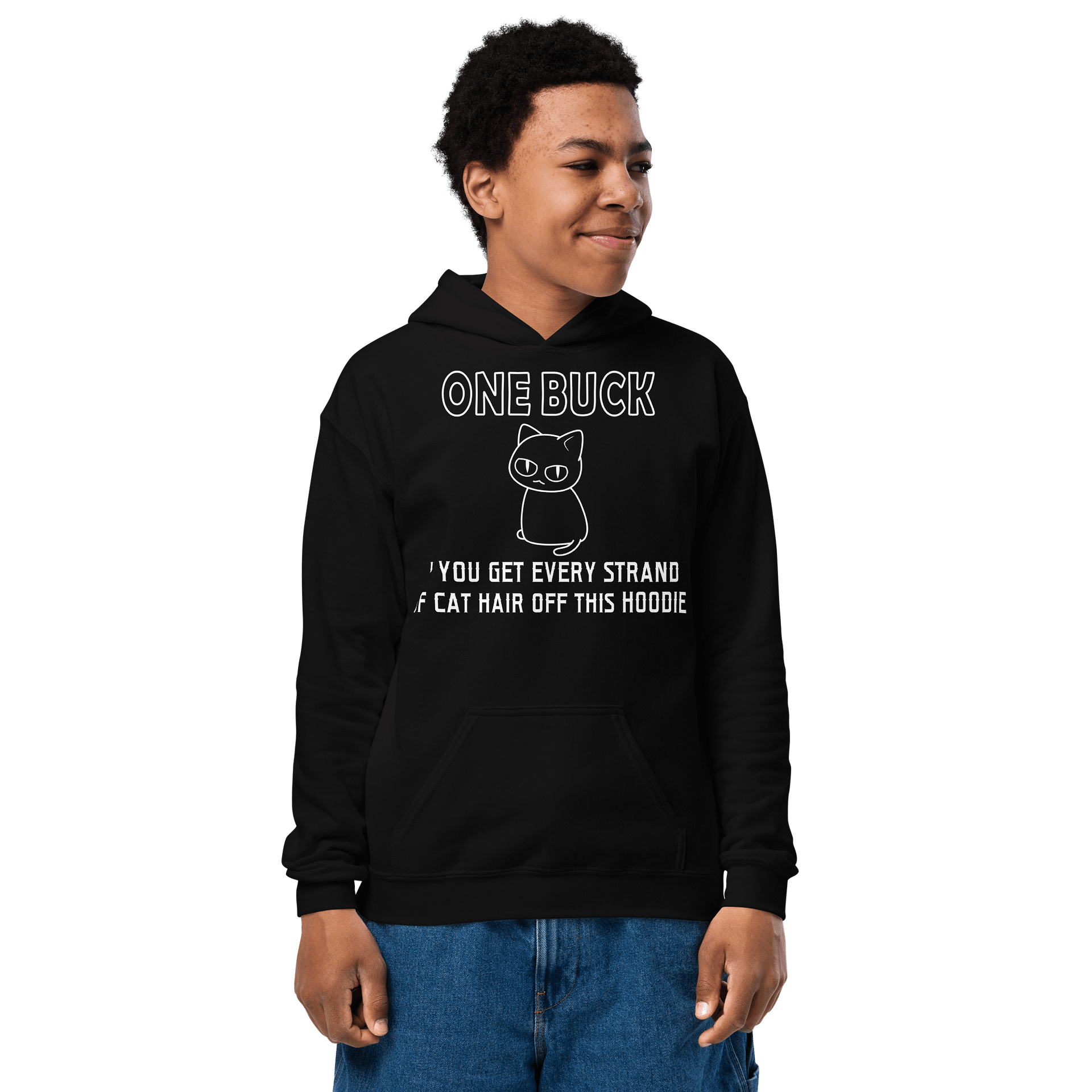 Cat Hair on Hoodie - Unisex Youth Hoodie product image (1)