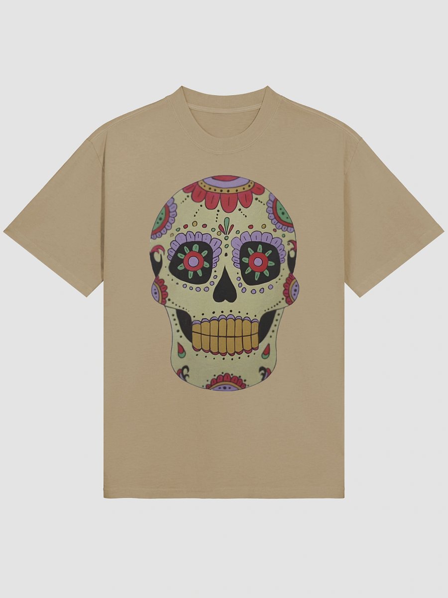 Calavera Sugar Skull (art by Dina R.) - acrylic painting picture - Oversized Faded T-Shirt product image (7)