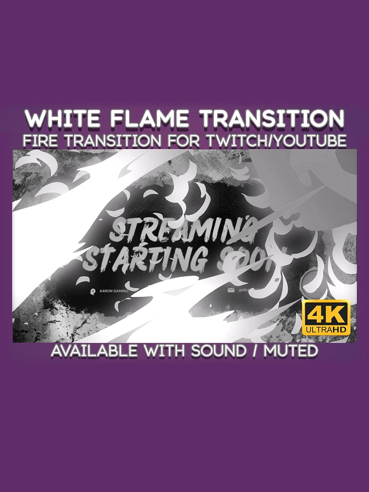 White Fire Video Transition - Cartoon Fire Transition for Twitch Stream and YouTube Video product image (1)