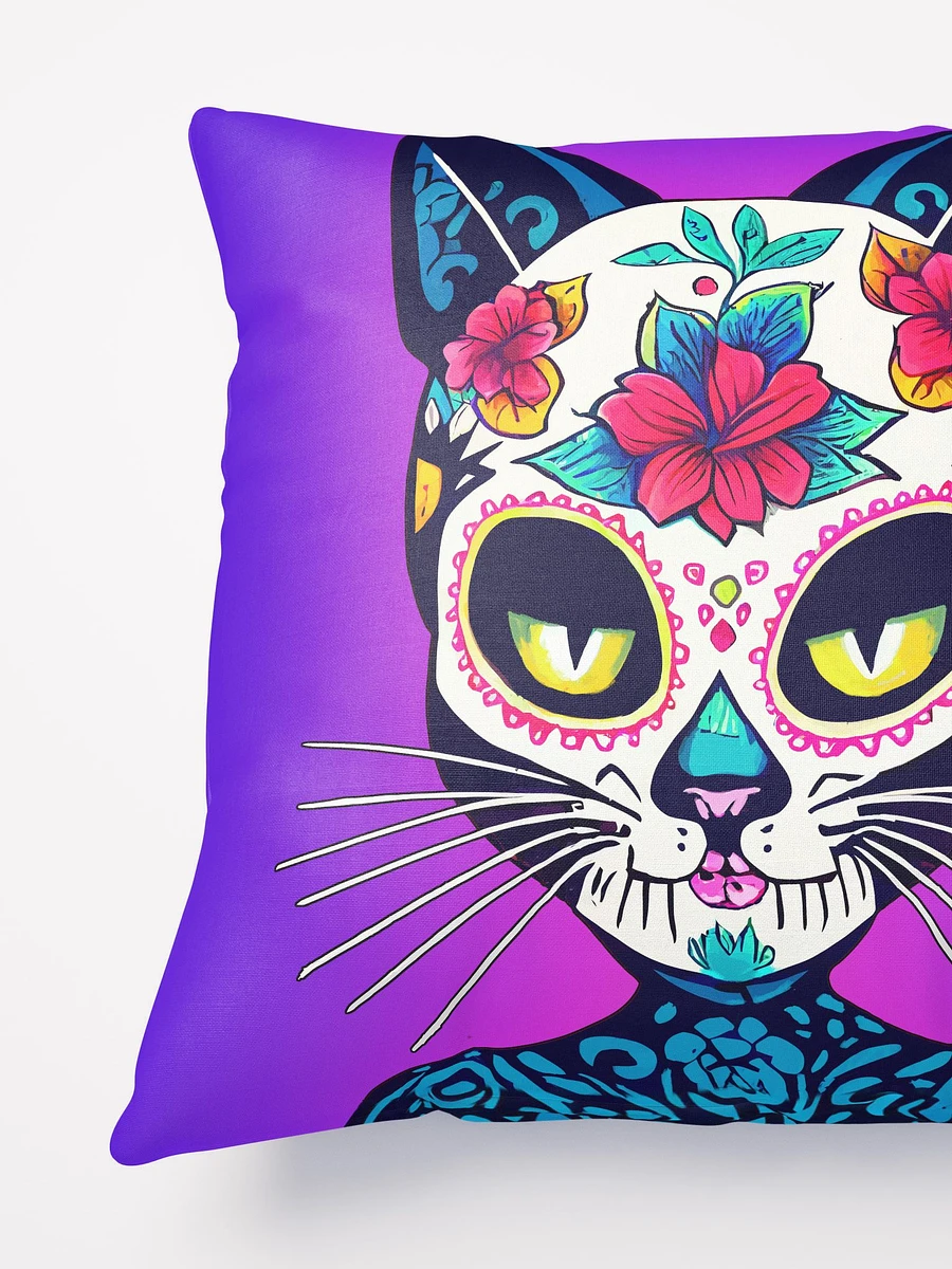 Cat Sugar Skull - Day of The Dead Throw Pillow product image (4)