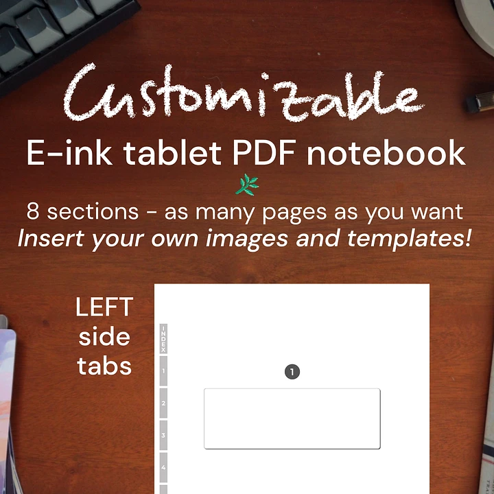 Custom eink notebook - LEFT tabs product image (1)