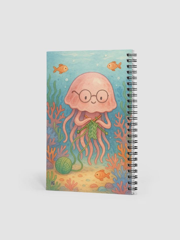 Watercolor Jellyfish Knitting Notebook – Whimsical Ocean Illustration with Coral Reef – Spiral Notebook for Journaling, Sketching & Notes product image (2)