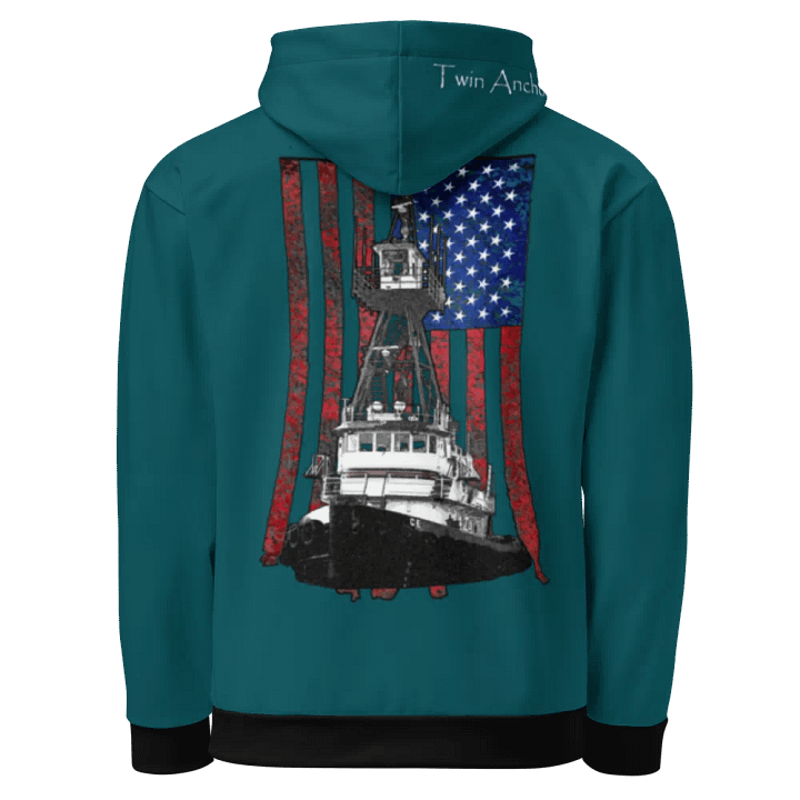 Teal Athena Tug CE Flage Hoodie product image (1)