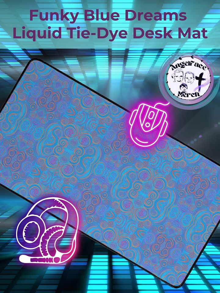 Funky Blue Dreams Liquid Tie-Dye Desk Mat product image (1)