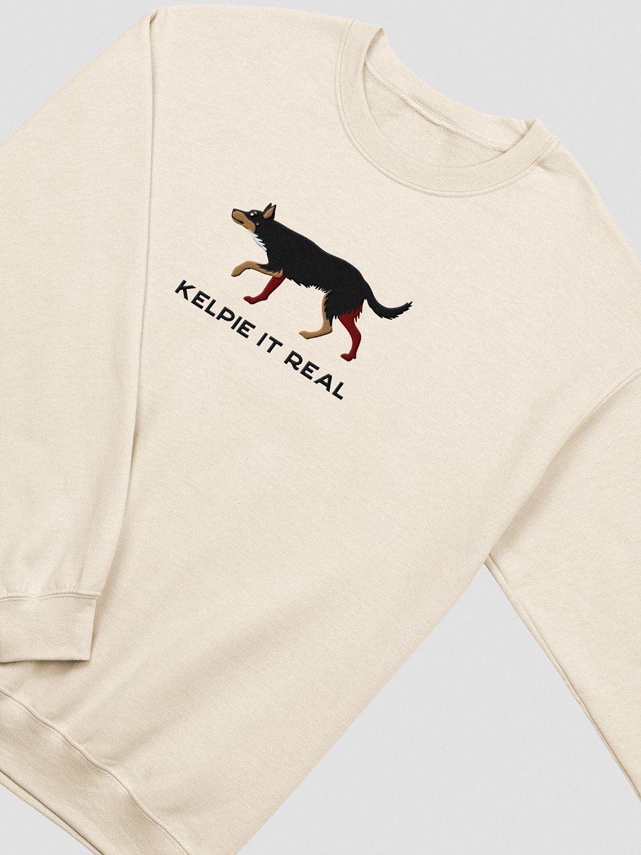 Kelpie It Real Sweatshirt (Embroidered) of an Australian Kelpie(Black & Tan) product image (18)