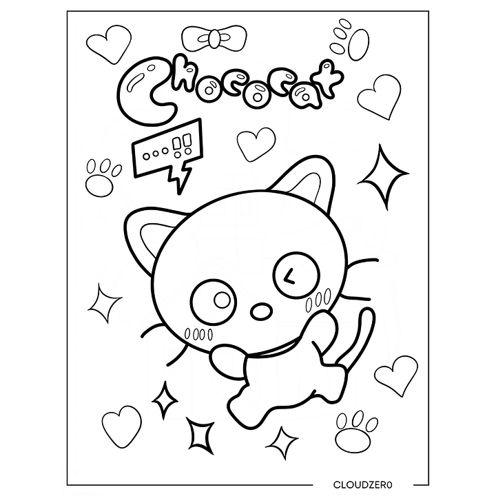 My Melody and Chococat Coloring Page Set! 44 pages product image (2)