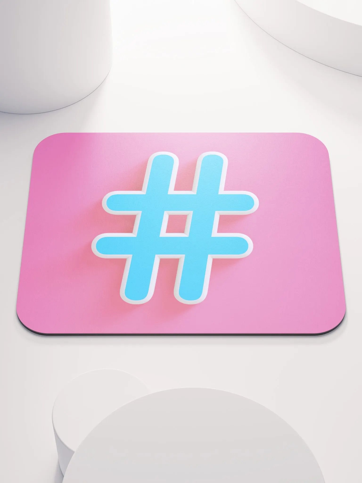 Trendy Blue Hashtag Mouse Pad product image (1)
