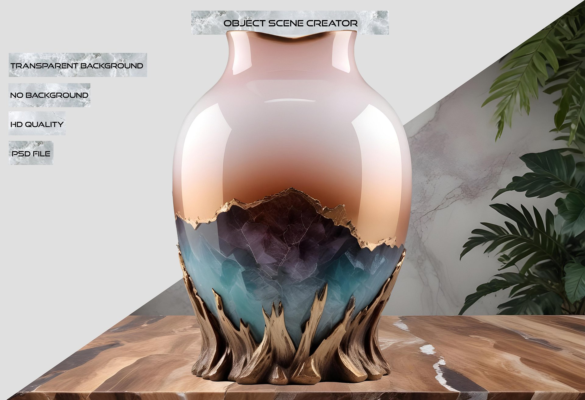 Vase png, object scene creator romantic product image (2)