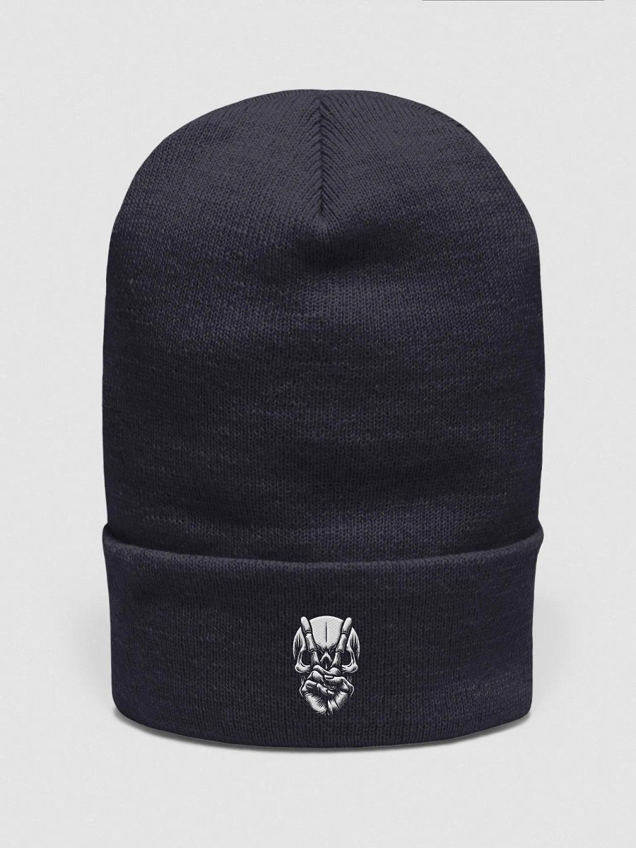 Pixelated Skull Cuffed Beanie | AI Design peace skull image product image (2)