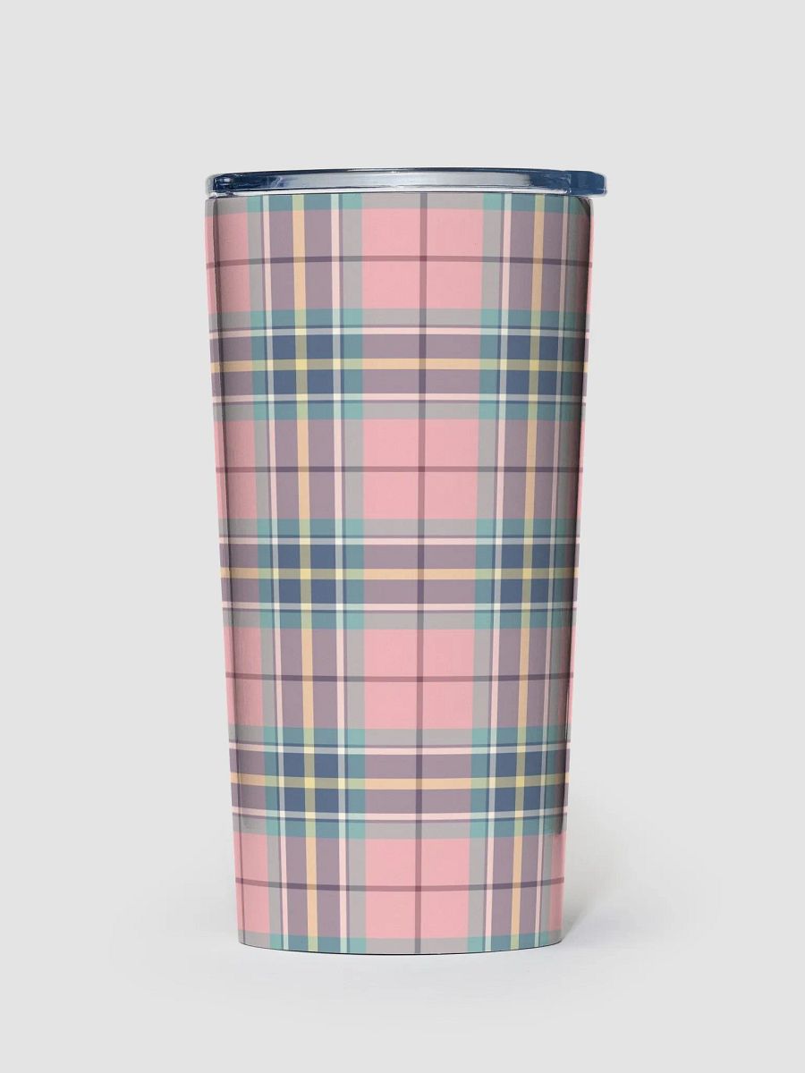 Pastel Pink Plaid Travel Tumbler product image (2)