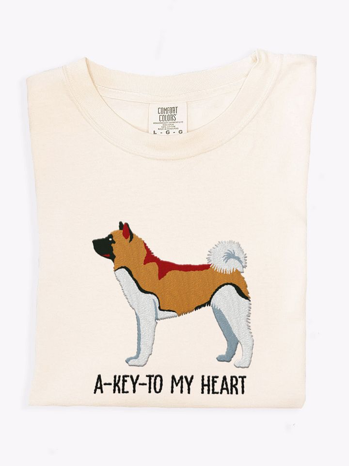A-Key-To My Heart T-Shirt(Embroidered) of an American Akita product image (1)