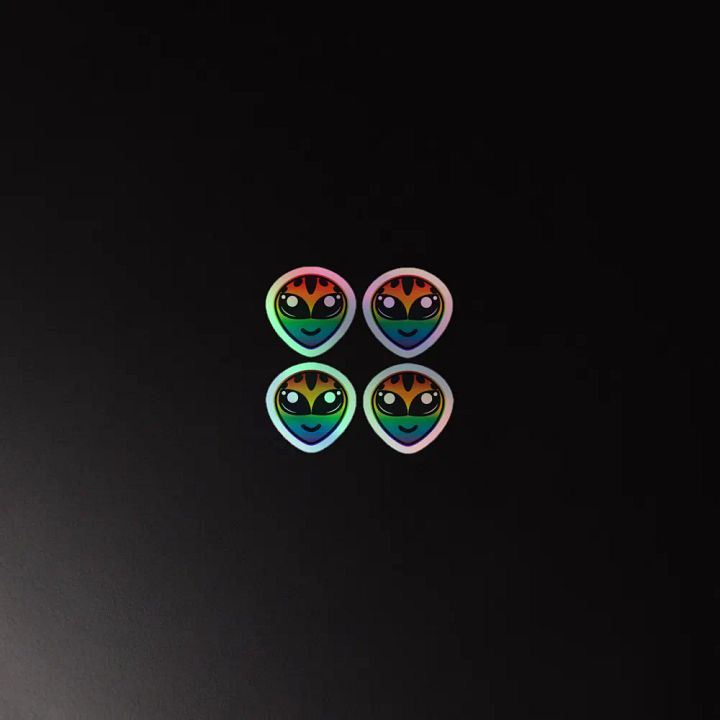 Holographic Rainbow Alien Stickers product image (2)