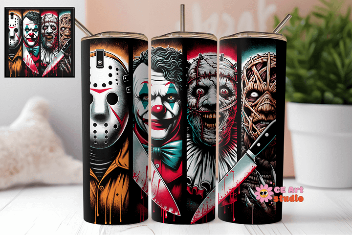 Horror Halloween Killers Tumbler Wrap PNG product image (1)
