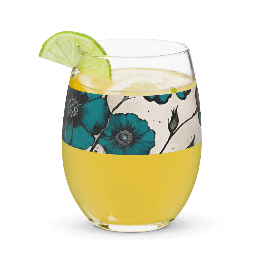 Vintage Floral Stemless Wine Glass product image (12)