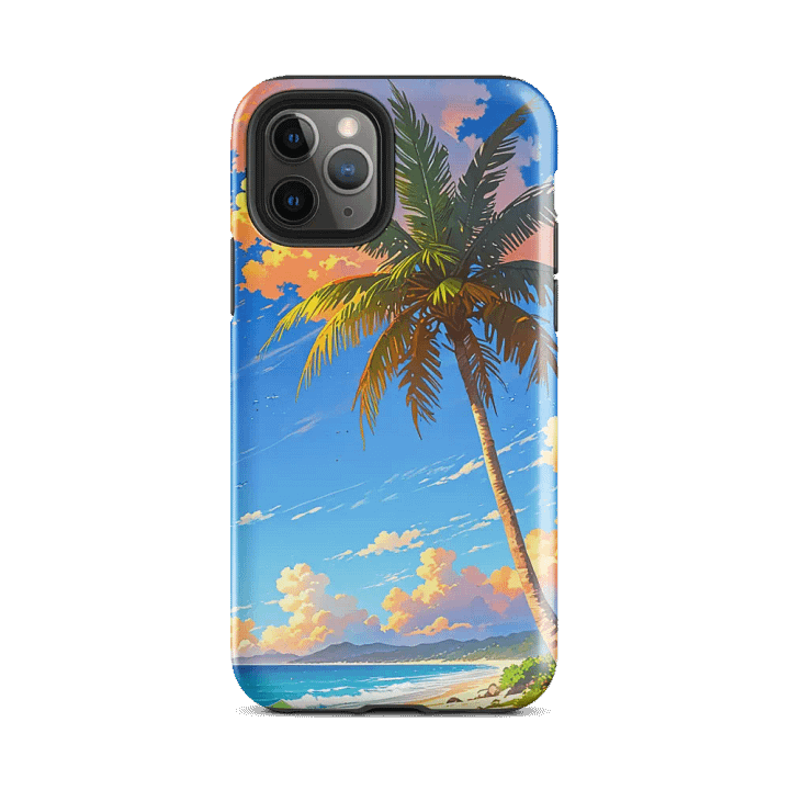 Beach With Palm Tree iPhone Case product image (25)