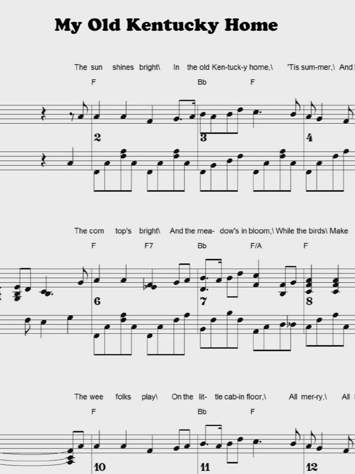 My Old Kentucky Home - CS - Piano sheet music product image (1)