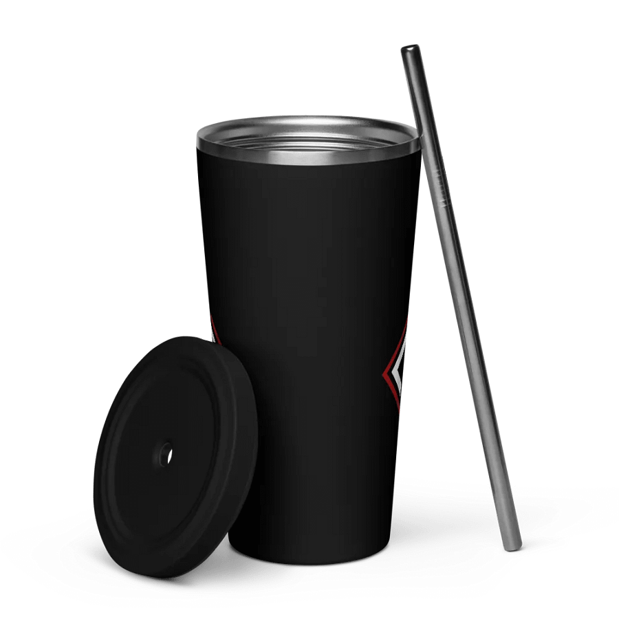 Gobelet isotherme noir avec une paille product image (2)