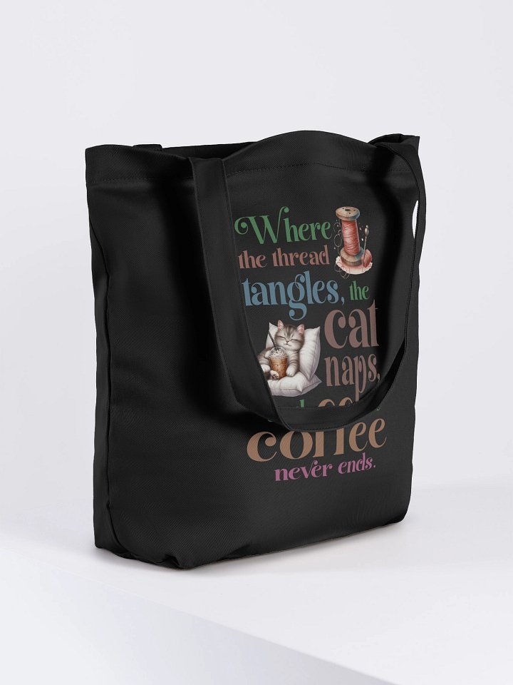 Whimsical Thread Cat Coffee Tote product image (1)
