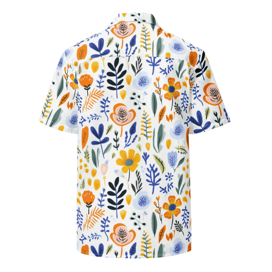 Retro Flowers Blue Hawaiian Shirt product image (8)