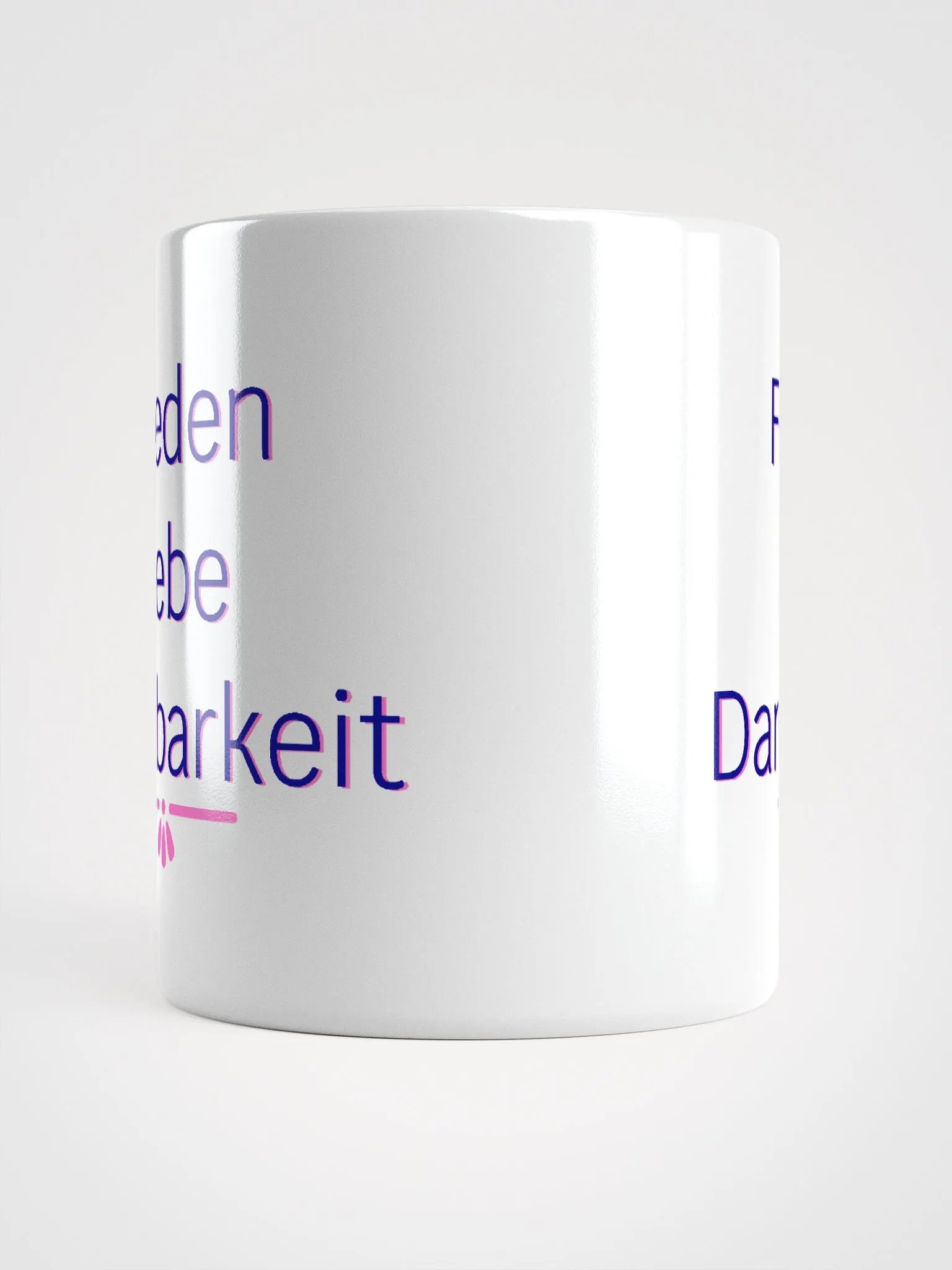 Frieden Liebe Dankbarkeit Navy and Pink Ceramic Mug product image (10)