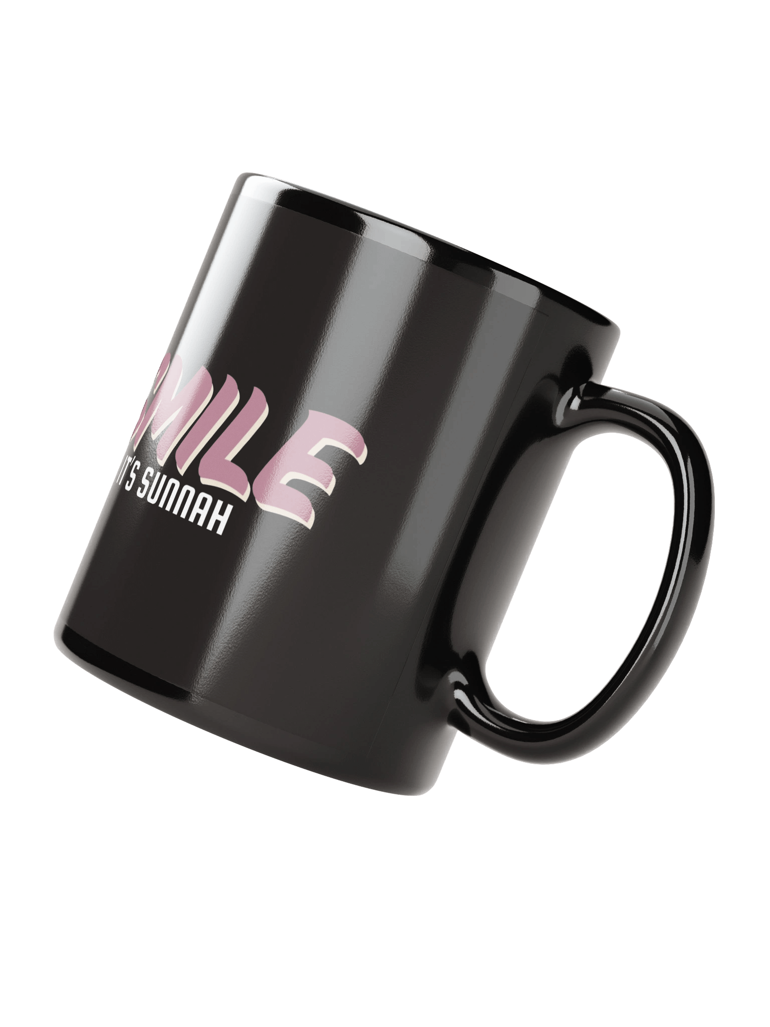 Black "Smile It's Sunnah" Mug in Dusty Rose product image (5)