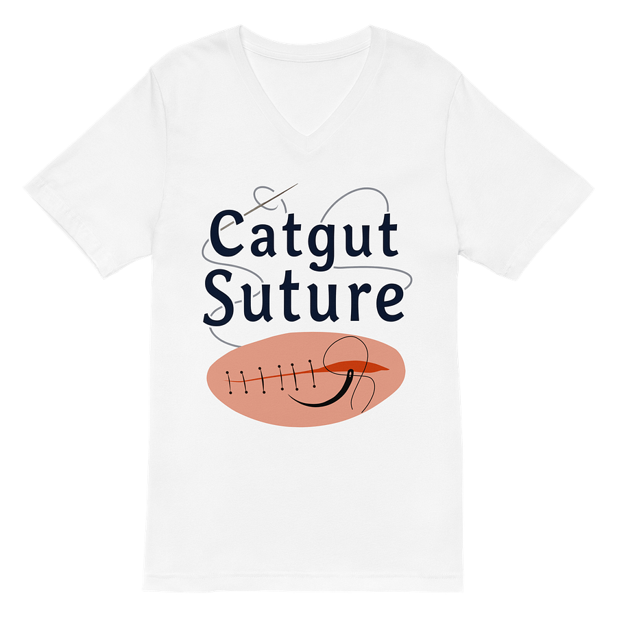 Stitching Wound Catgut Suture V-Neck Tee product image (2)