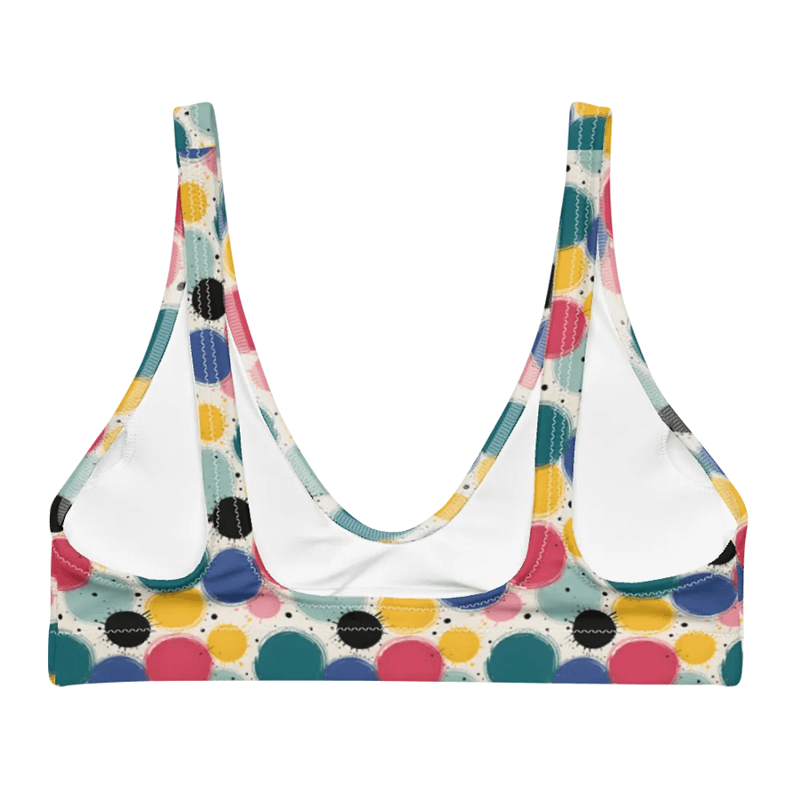 Color Pop Padded Bikini Top – Retro Dots product image (2)