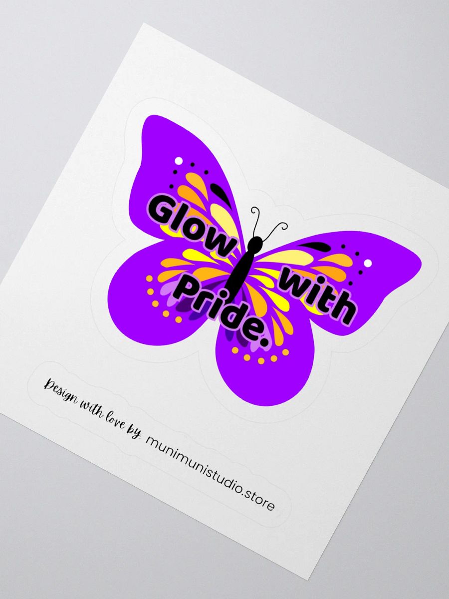 Glow with Pride – Purple Butterfly Inspirational Quote Sticker product image (5)