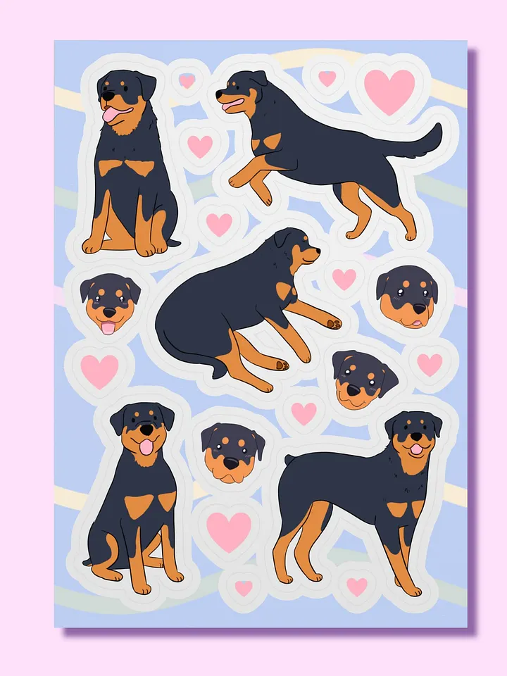 Rottweiler Love Sticker Sheet product image (1)