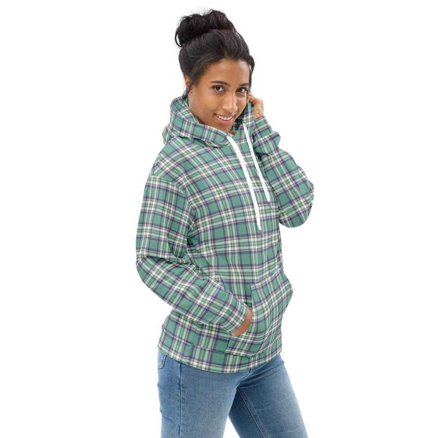 Light Green, Purple, and Yellow Plaid Hoodie product image (1)
