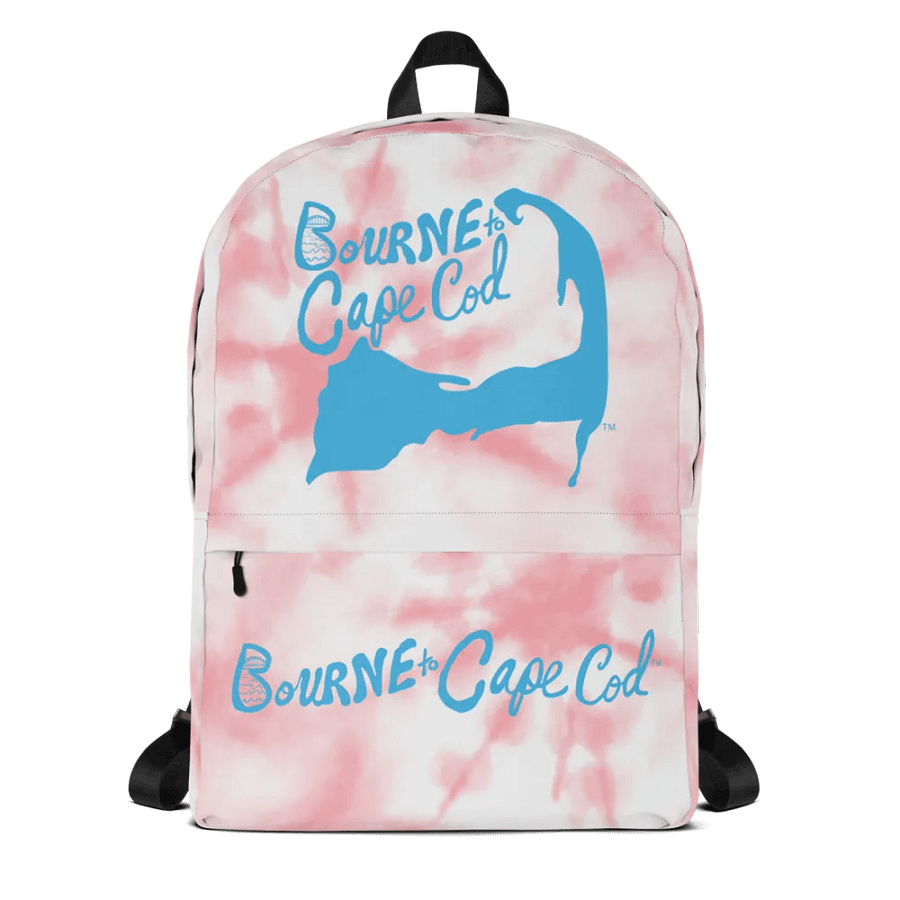 🌊 BOURNE to Backpack – Coastal Cool with BRN.2C.C.™ Vibes 🎒| Blue Logos | Pink Tie-Dye product image (1)