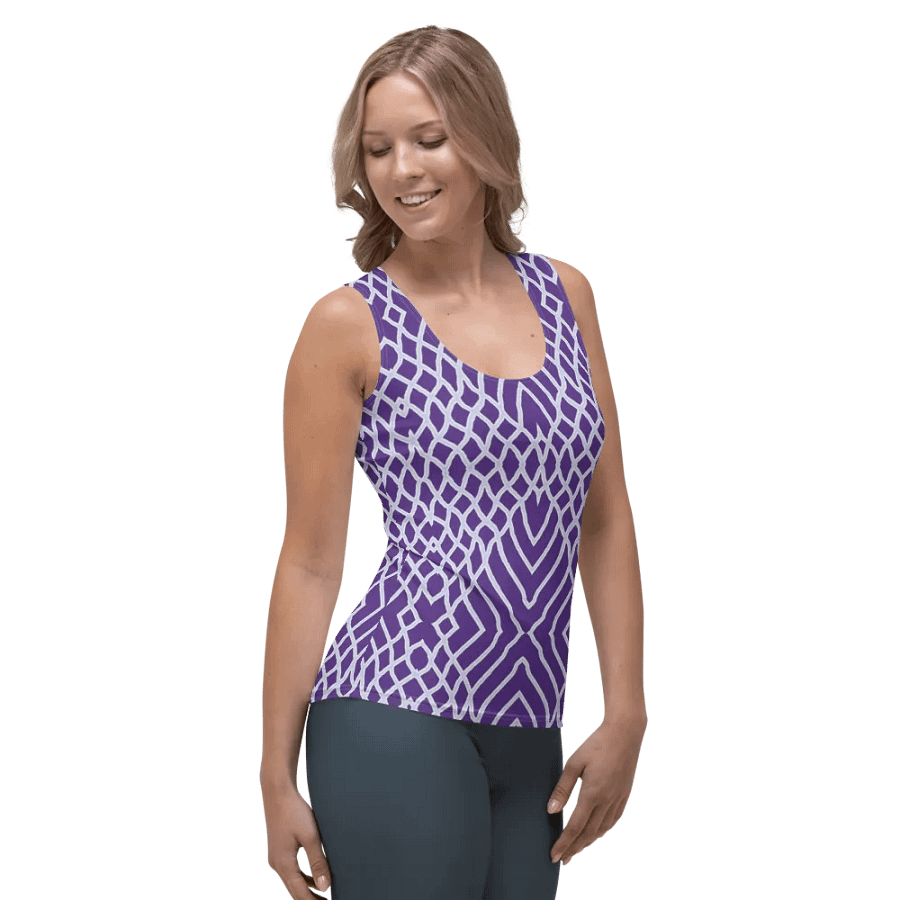 Net White and Purple/All-Over Print Women's Tank Top by Sublicolor product image (4)