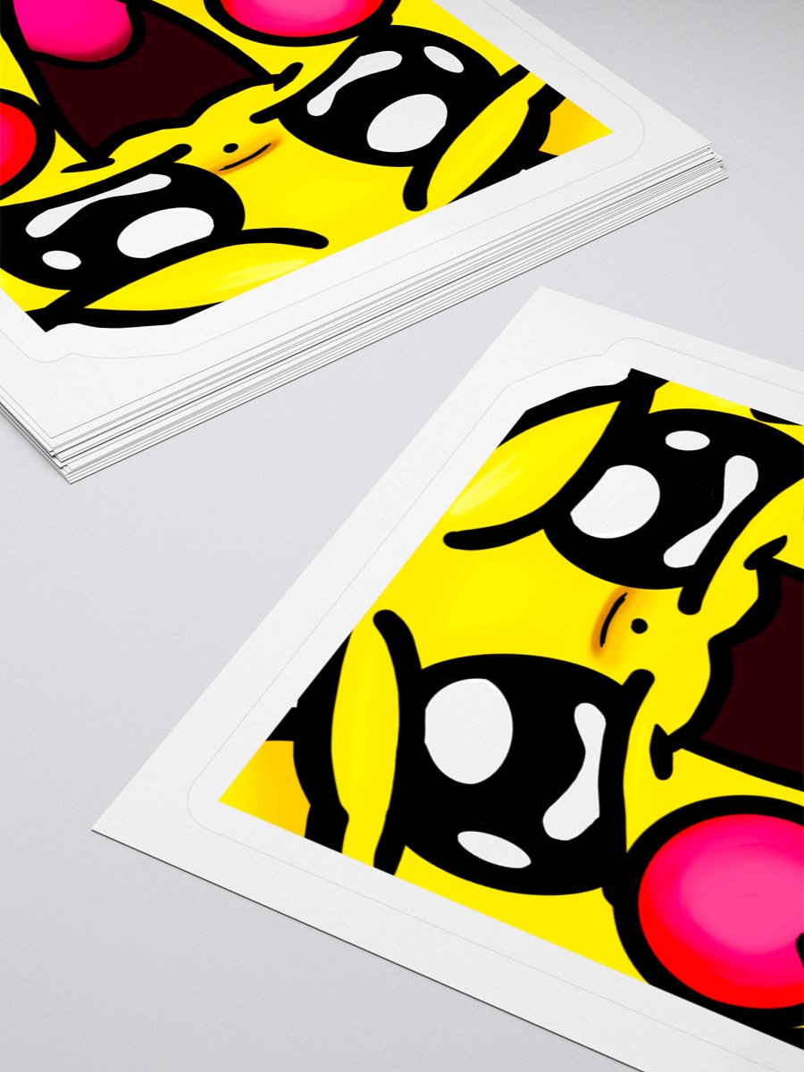 Mesmerized Yellow Electric Mouse Vinyl Stickers (3" x 3") product image (4)