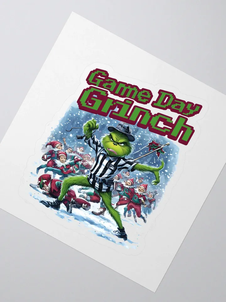 Game Day Grinch Christmas Football Sticker - Festive Holiday Sports Apparel for Fans product image (2)