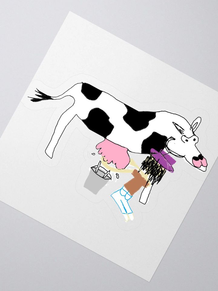 Mutated Cow with Farmer Sticker product image (2)