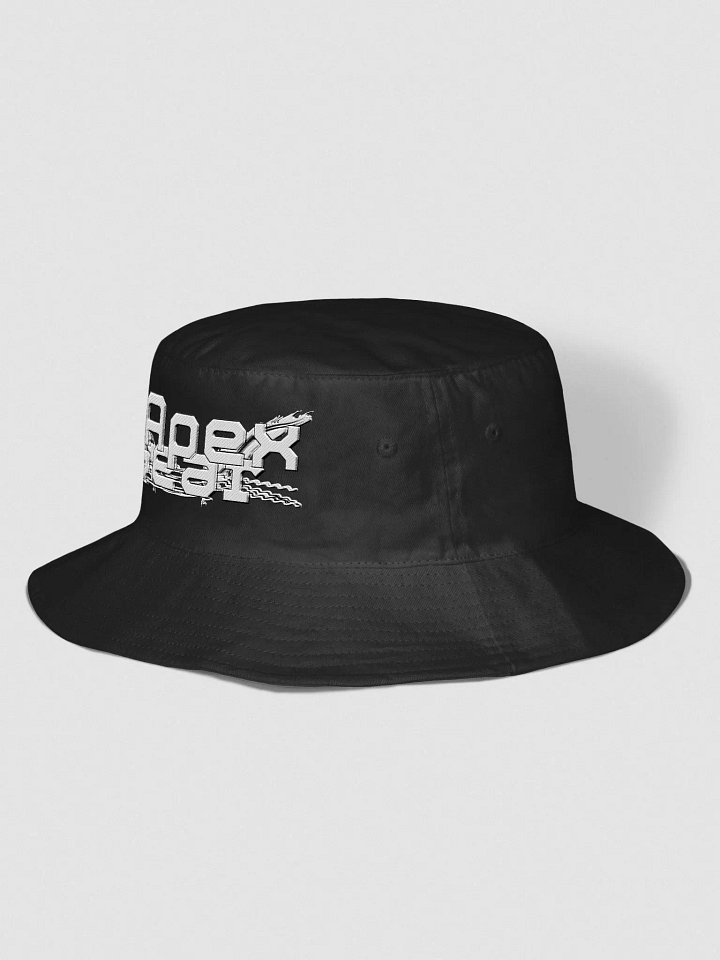 Bucket Hat - Embroidered - White HApex Gear Black Logo product image (2)