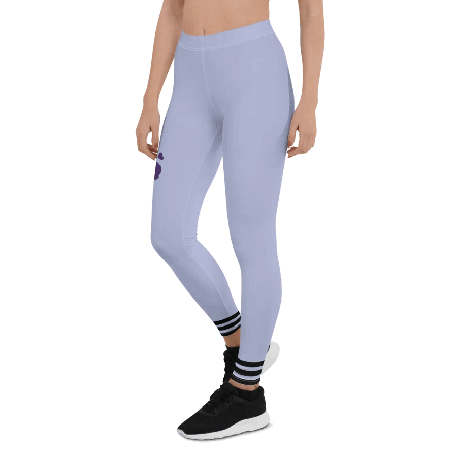 All-Over Print Leggings-Backfill Perana colour with Pink Lady design, black stripes. product image (6)
