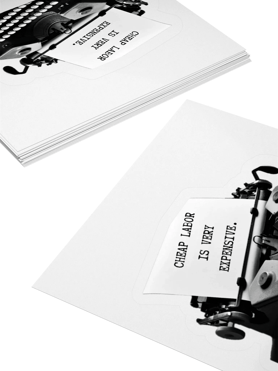 Cheap Labor Is Very Expensive Typewriter Stickers product image (10)