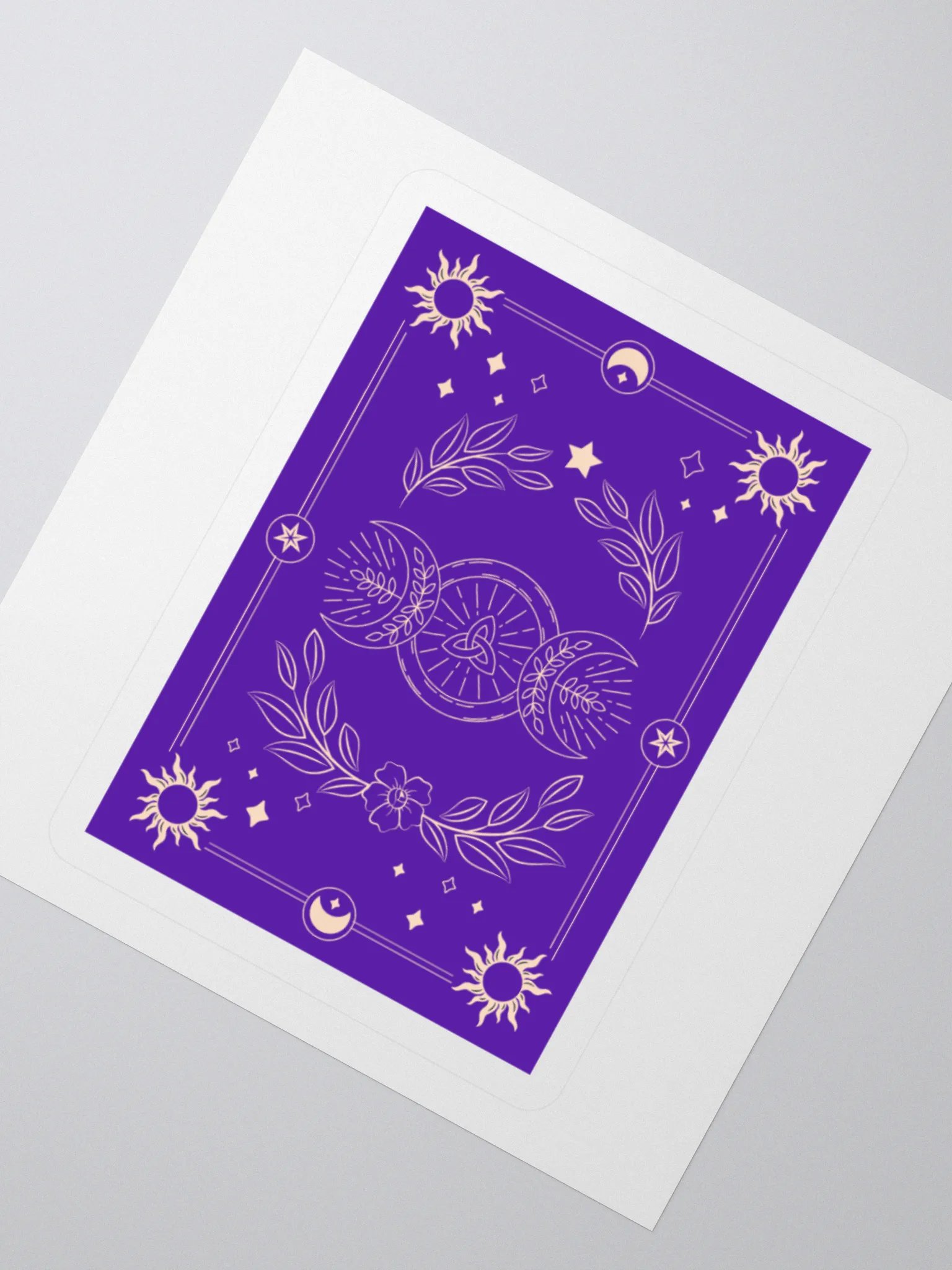 Maiden Mother Crone Purple Tarot Card 3"x3" Sticker product image (2)
