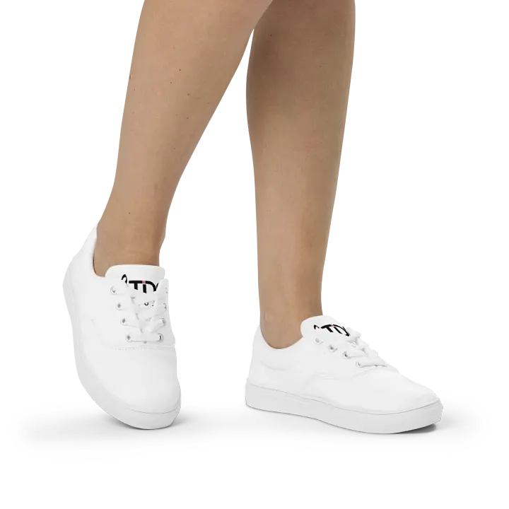 TDS Music: Women's White Lace-Up Canvas Shoes product image (1)