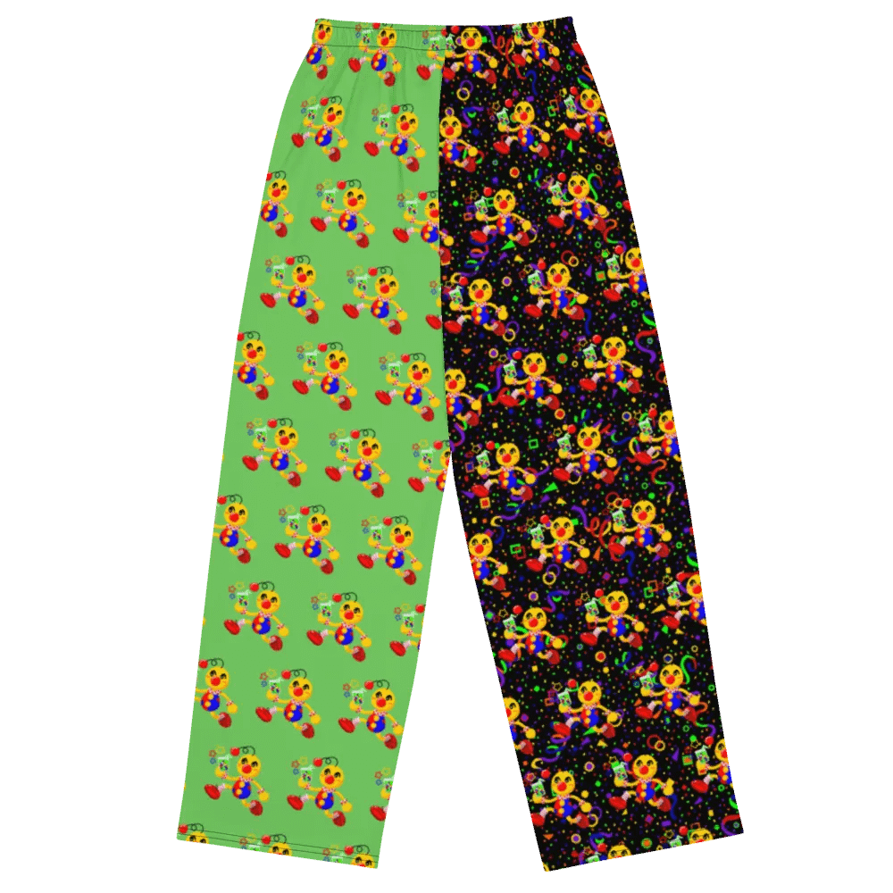 Split Green and Arcade Boyoyoing Unisex Wide-Leg Pants product image (2)