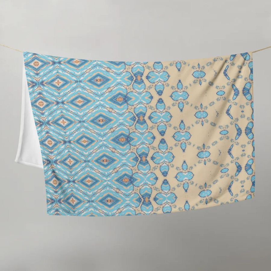 Blue & Cream Diamond Metamorphosis Throw Blanket product image (9)
