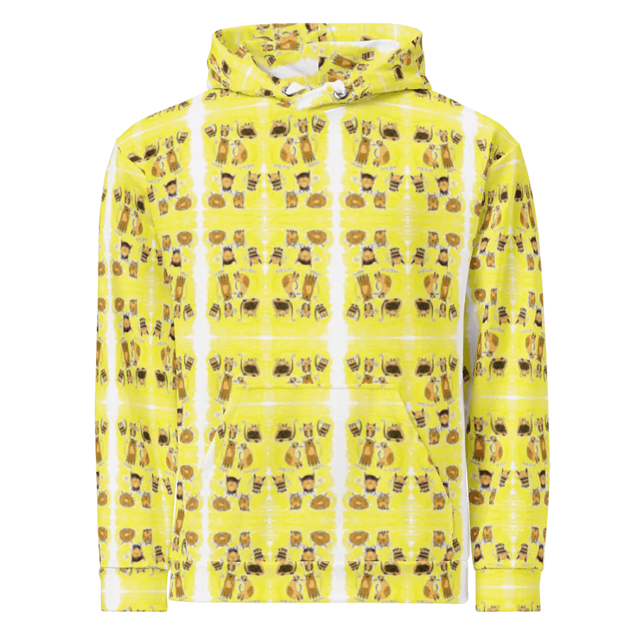 Abstract Doodle Cats Unisex All Over Print Pull Over Hoodie product image (1)