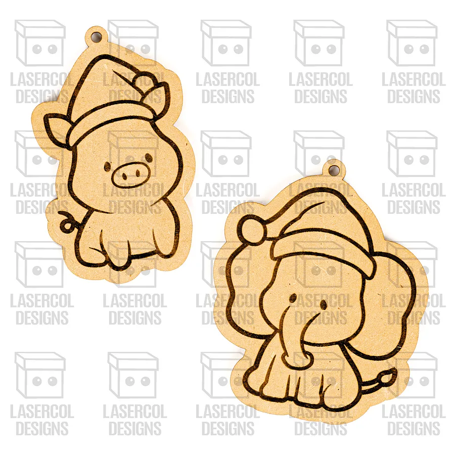 Cute Animals Christmas Ornaments - Laser Cut Files product image (6)