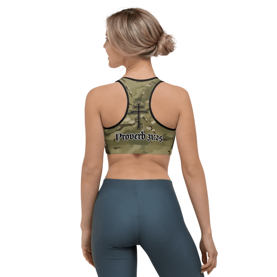 Faithful Camo: Proverb 3:25 Sports Bra - Multicam product image (7)