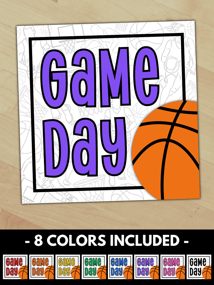 Basketball Game Day Gift Tags - 8 Colors Included product image (1)