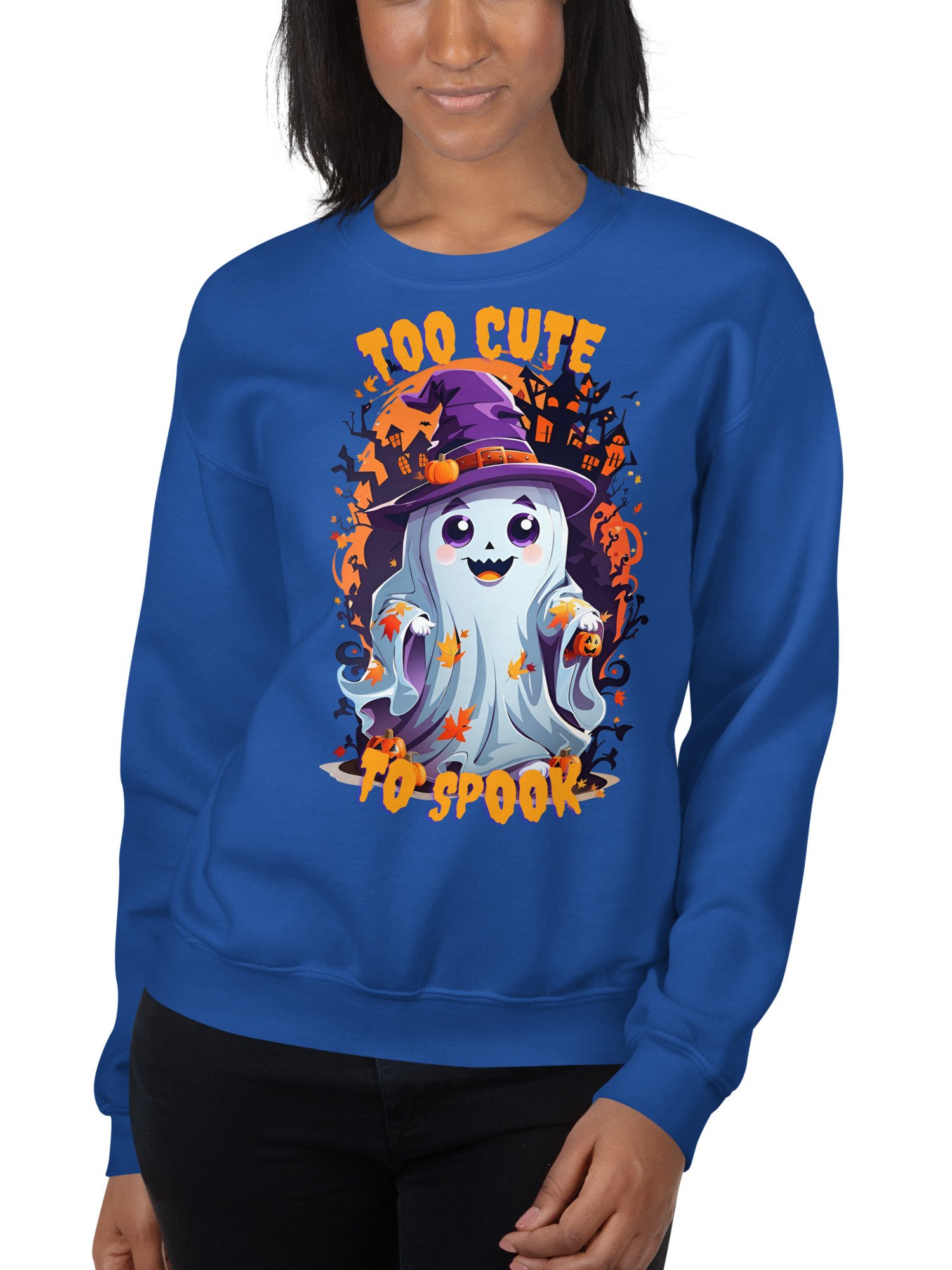 Cute Ghost Halloween Sweatshirt | Too Cute to Spook product image (1)