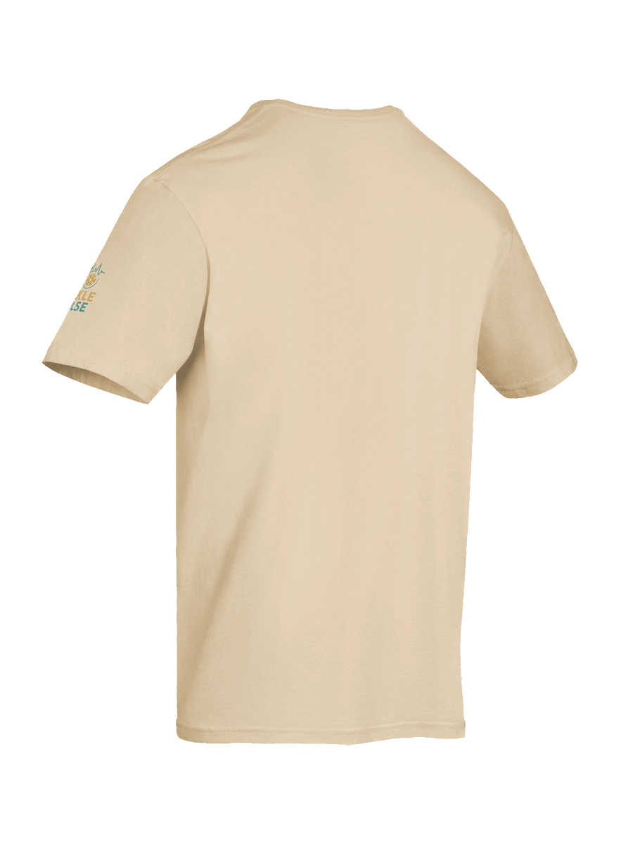 Pickleball Power Pickle T-Shirt – Sand Color Funny Unisex Tee with Animated Pickleball Smash Design product image (12)