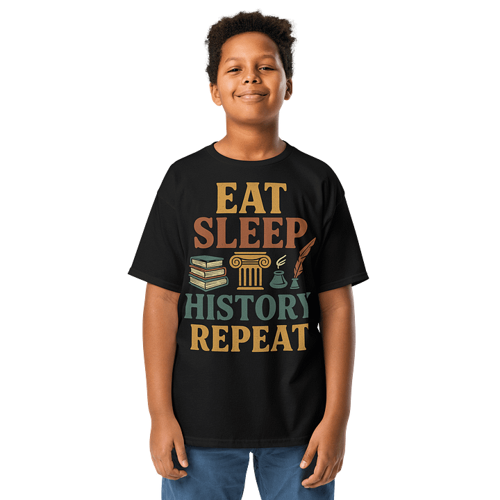 Eat Sleep History Repeat – Youth Shirt for Mini Historians product image (1)
