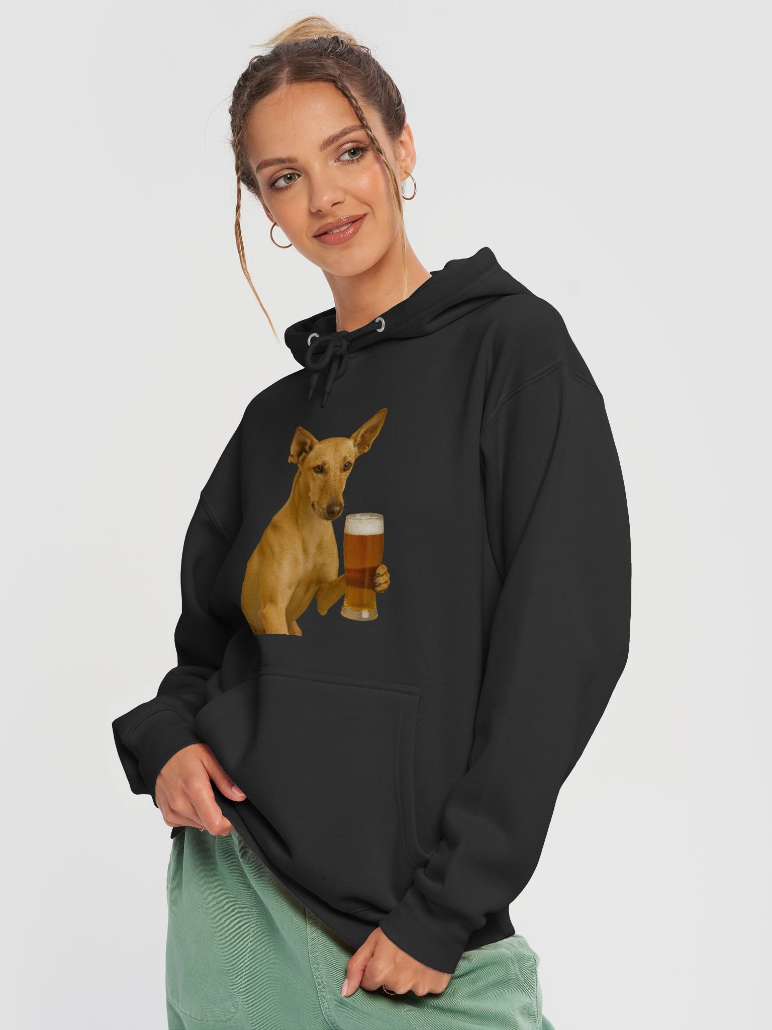 Funny Potcake Dog Beer Hoodie - Unique Dog Lover Gift product image (3)